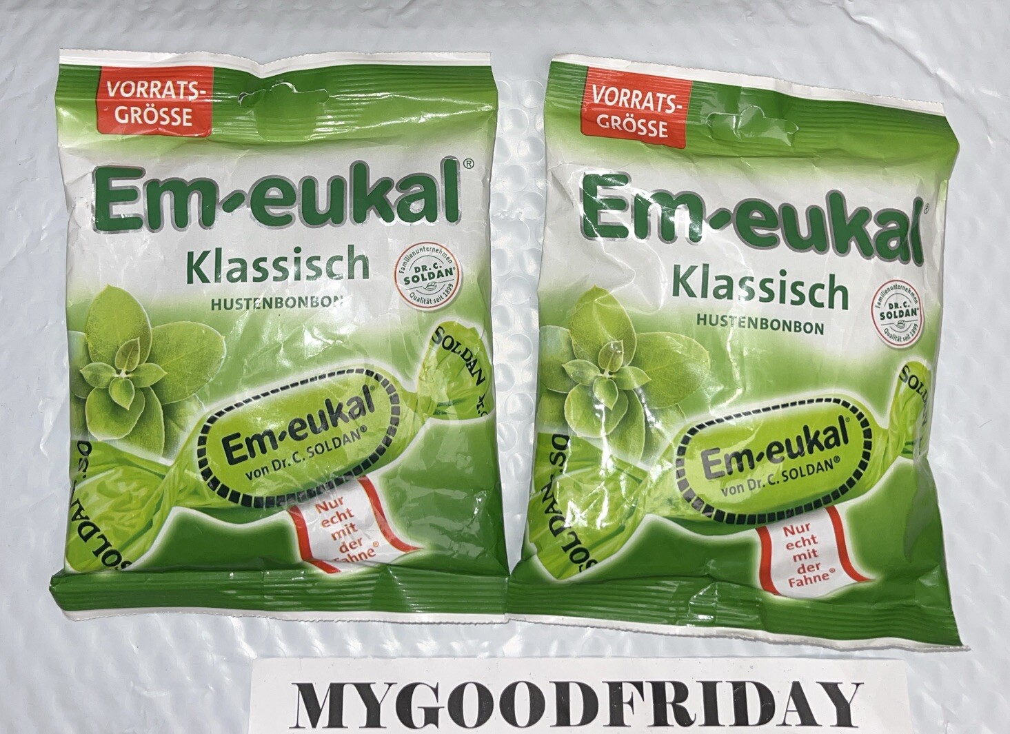 2 bolsas Em-eukal Classic 68 gotas para la tos pastillas 300g Alemania Expiración:06/2026