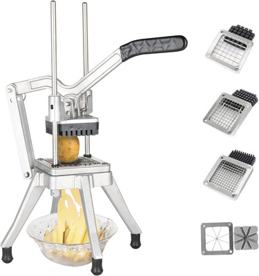 Commercial Vegetable Chopper French Fry Cutter Stainless Steel W/ 4 Sizes Blades