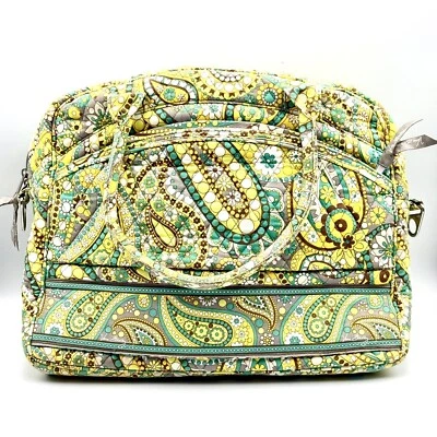 Vera Bradley Laptop Messenger Bag Lemon Parfait Quilted Fabric Shoulder Strap - Image 1 of 4