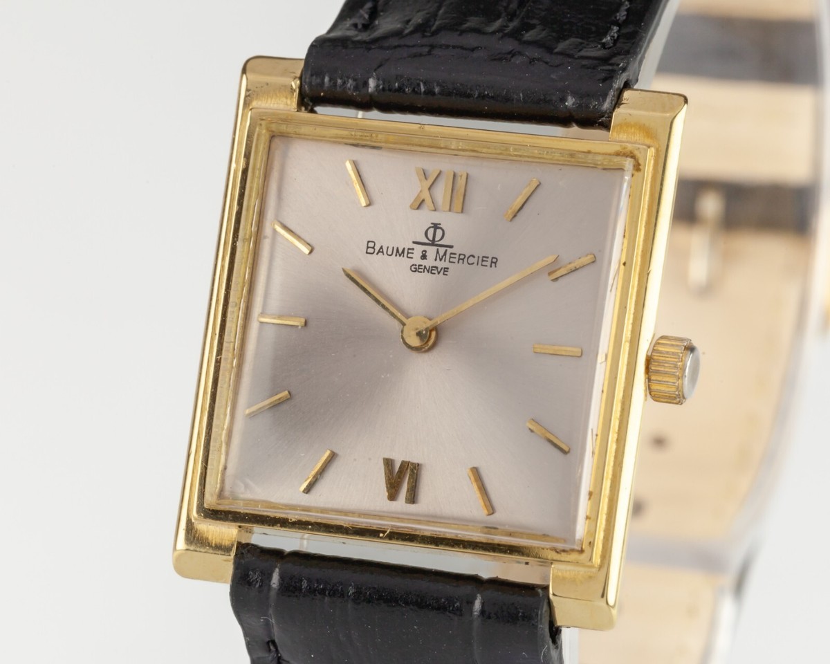 Vintage 18k Yellow Gold Baume & Mercier Hand-Winding Watch w/ Off