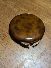 1950s Gucci Compact Case with Mirror, Faux Tortoise Shell Enamel, Gold Plated