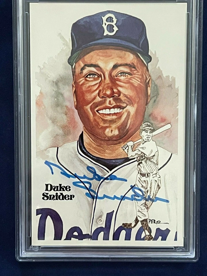 Duke Snider Autographed Perez-Steele 1981 Postcard Dodgers PSA/DNA Cert - Image 2 of 3