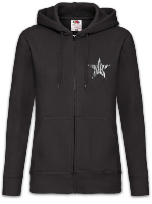 White Tiger Fur Star Logo I Damen Zipper Hoodie Leo Tattoo Fell Stern Cat