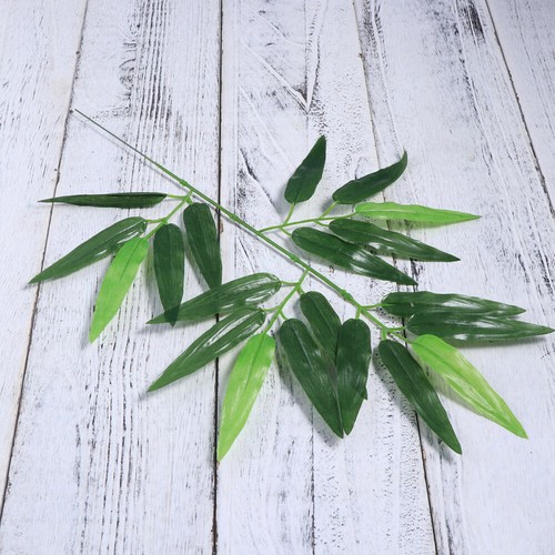 12 Pcs Simulated Bamboo Leaf Decoration Artifical Leaves Decorative