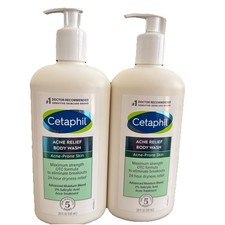 2 Pack Cetaphil Body Wash, NEW Acne Relief Wash with 2 Salicylic Acid