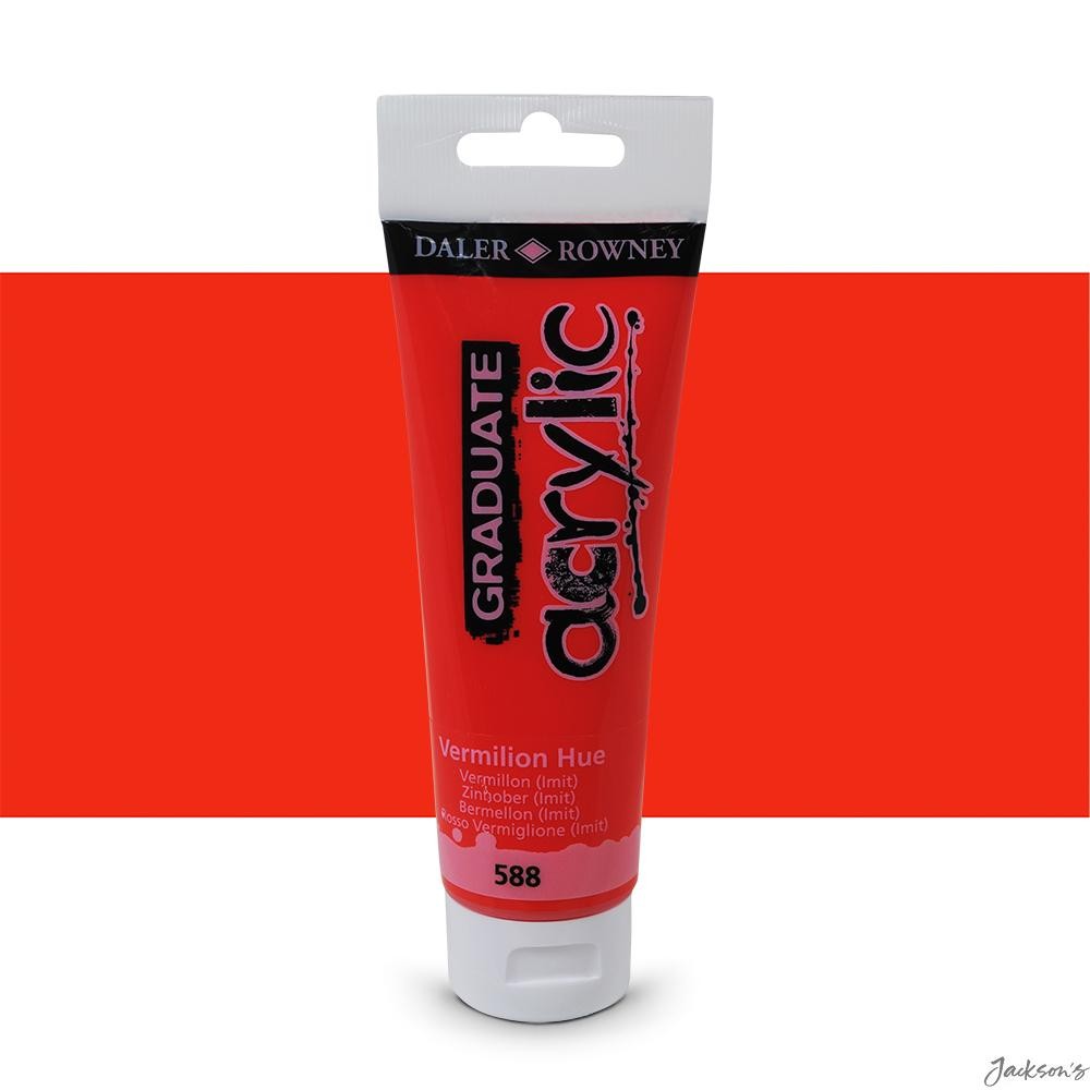 Daler-Rowney Graduate Acrylic Paint 120ml Vermilion Hue For Paper Canvas Board