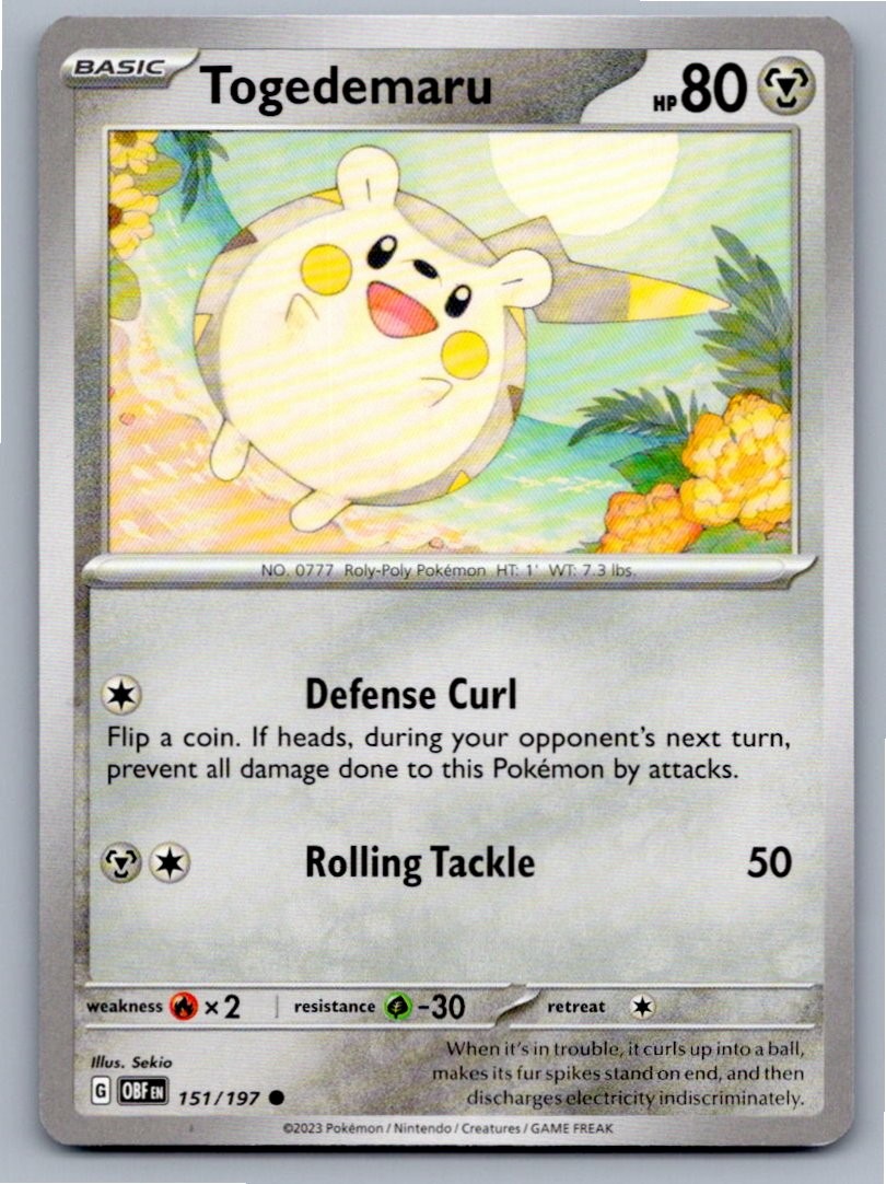 2023 POKEMON TOGEDEMARU OBSIDIAN FLAMES 151/197 COMMON NM A27516 FREE S&H