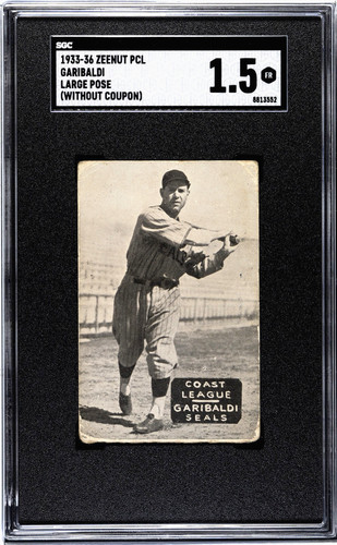 1933 Zeenut  PCL Art Garibaldi San Francisco Seals SGC 1.5 Pop 1 Large Pose RARE
