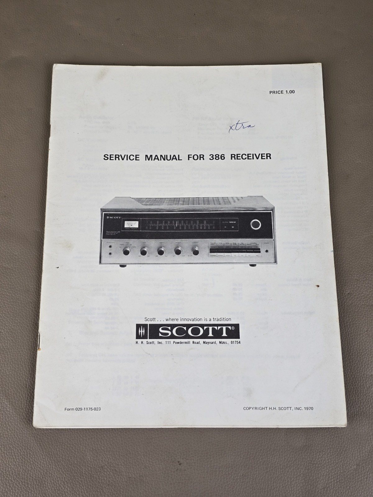 Scott 386 Receiver Service Manual D-2415