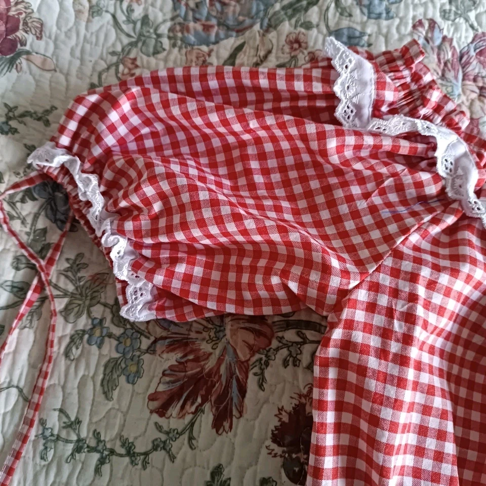 Dirndl Bluse, Trachtenbluse, rot - weiß , Gr. 40 , Neu - Bild 3 von 4