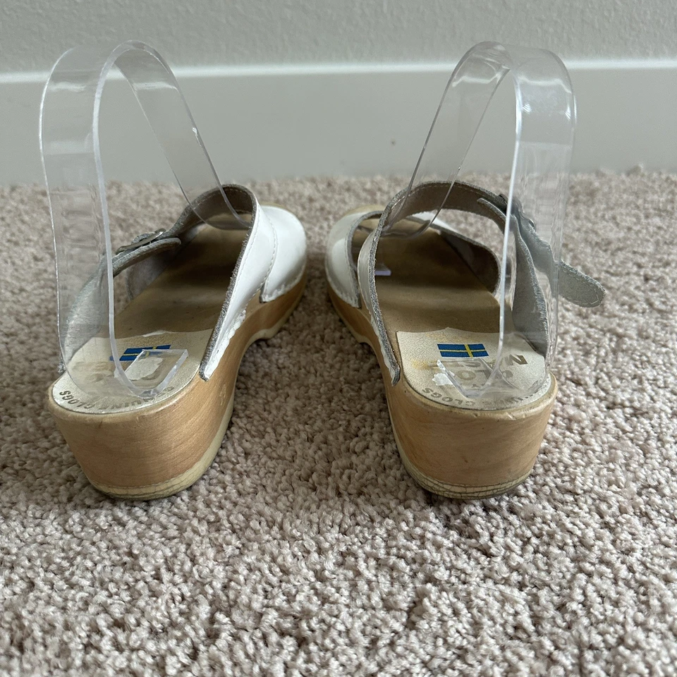 Zuecos Sven Master Zuecos Mujer EU 39 Blanco Charol Zapatos Madera Mary Jane Foto 4 de 4