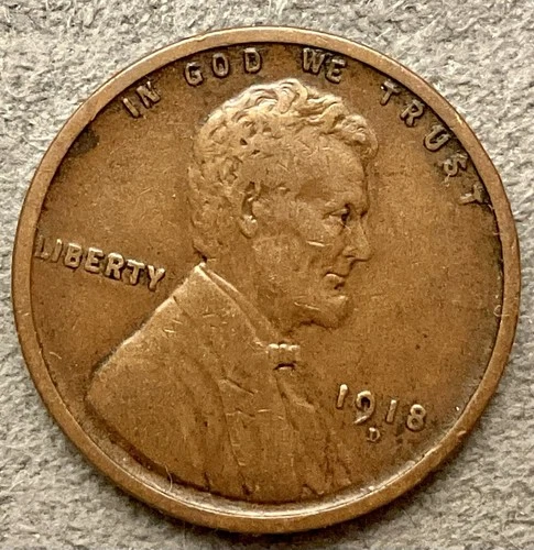 1918-D  Lincoln Wheat Cent - [F] Fine - Better Grade ~ B535