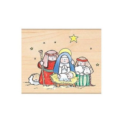 Penny schwarz Holz montiert Gummistempel - The Manger 3280K