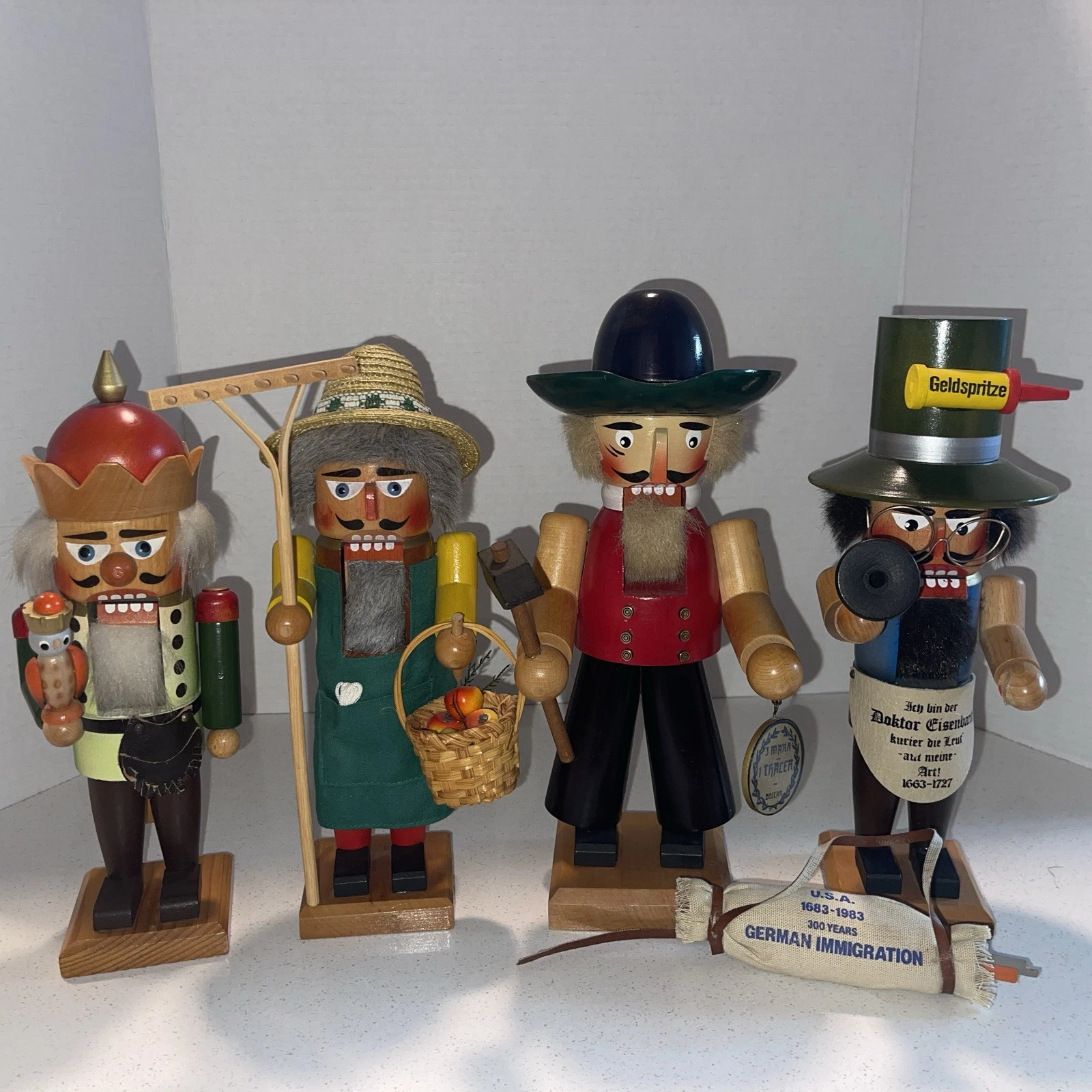 Set Of 4 Vintage German wooden nutcrackers
