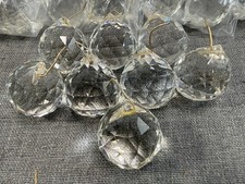 Lot Of 104 FACETED CRYSTAL SPHERES 1.5  Clear Rainbow Sun Catcher Prism Balls