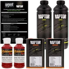 U-POL Raptor Tintable Blood Red Spray-On Truck Bed Liner Coating, 2 Liters