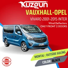 STRONG WİND DEFLECTORS BLACK  FOR OPEL VİVARO 2001-2015 INTER 2 PCS