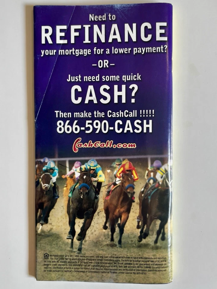 PROGRAMA ZENYATTA WIN #11 + BOLETO DE RESULTADOS Vanity Handicap @ Hollywood Park 2009 Foto 4 de 4