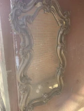 Large Antique Rococo Revival Style Carved Wall Mirror