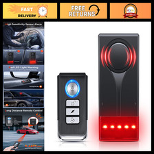 Car Anti-Theft Vibration Alarm 108dB Wireless Remote Alert Sound Light Safety