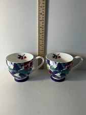Pair of Portobello By Inspire 16oz Bone China Coffee Mugs Tea Cup  Floral