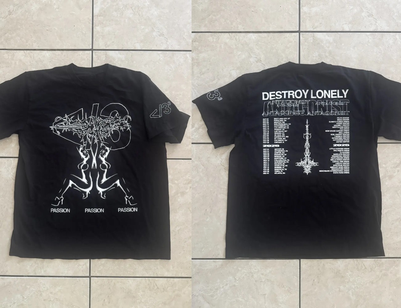 Destroy Lonely Antagonist 2. Tour 2025 Ken Carson Merch T-shirt Allsize