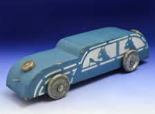 HOLZAUTO  1930 Länge 21cm Vintage! Guter Zustand!Blau.