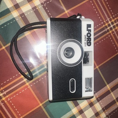 ILFORD Sprite 35-II 35mm Reusable Film Camera (Black & Silver) working tested 