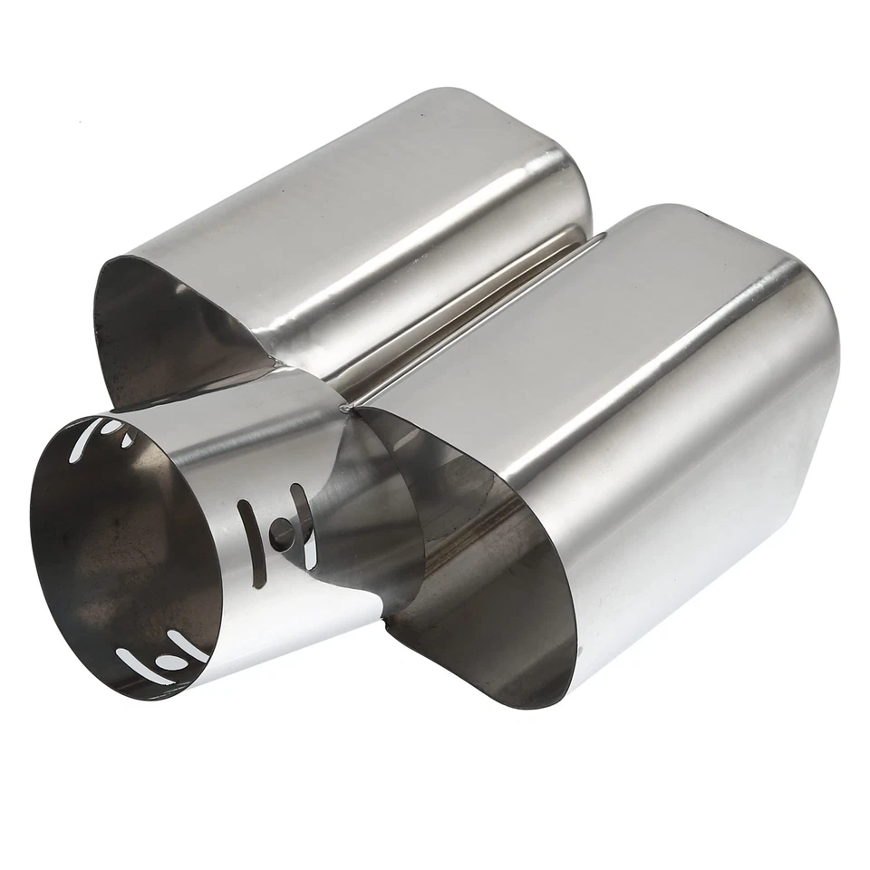 Silenciador Cortador Escape Silenciador Punta Piezas Personalizadas Exterior Piezas Cola Tono Plata Foto 3 de 4