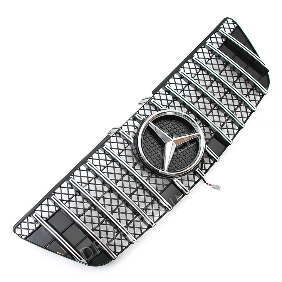 Front Grille W/LED Emblem For Mercedes Benz W164 09-11 ML320 ML350 ML450 500 550 - Image 4 of 4