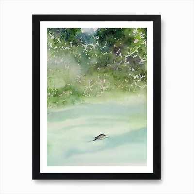 Stachelrochen Bilderbuch Aquarell Kunst gerahmt Wandbild Poster Leinwanddruck Bild