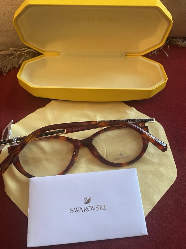 Marcos ópticos SWAROVSKI SK 5413 51 mm marrón/dorado venta al por menor $212 nuevos auténticos Foto 3 de 4