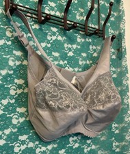 Glamorise Bra Sz 40DD MagicLift Minimizer Silver Gray Wirefree Full Coverage New