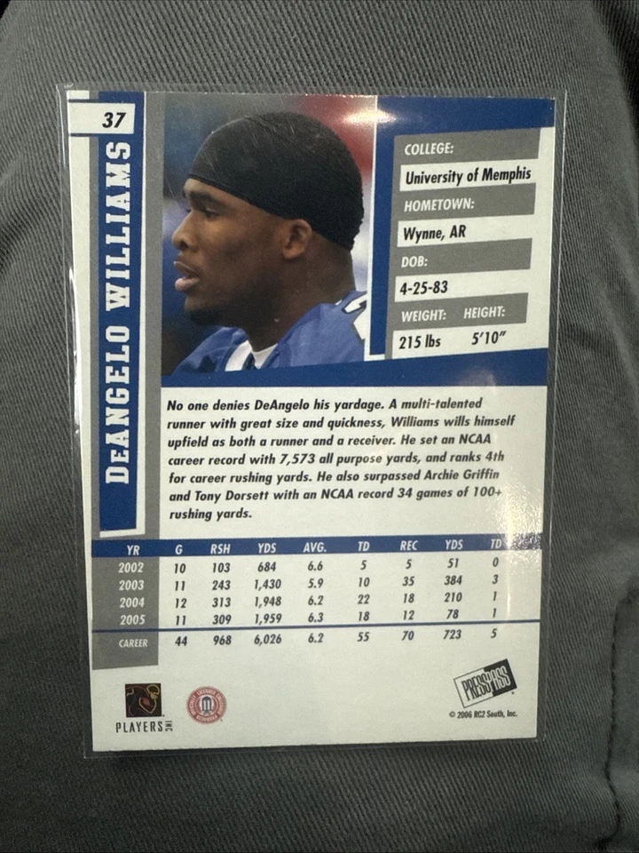 2006 Press Pass SE - DeAngelo Williams #37 (RC) - Image 2 of 4