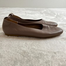 Everlane The Italian Leather Day Glove Flats Women 6.5 Mocha Brown Shoes Italy