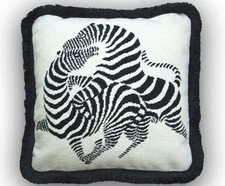 20" NeedlePoint Pillow Wool for contemporary Rooms 