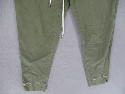 Bassike Pants Womens 0 Green Tapered Joggers High Rise Drawstring Elastic - Picture 4 of 15