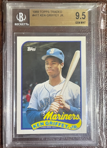 Ken Griffey Jr Bgs 9.5 1989 Topps Traded #41T Rookie Mariners Rc True Gem!