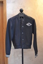 Rainforest Cafe Youth Varsity Jacket Slate Gray Embroidered Patches Medium EUC