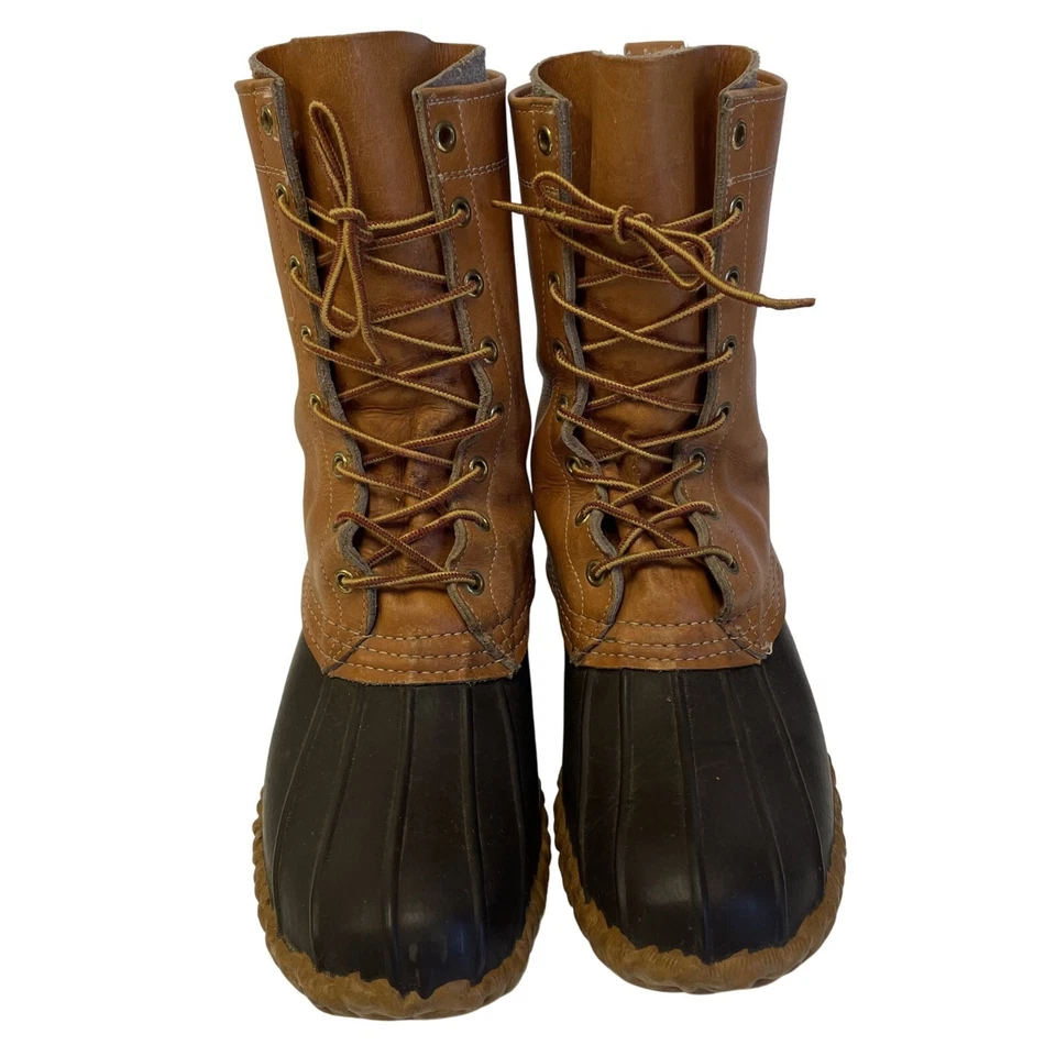 Botas de Pato LL BEAN De Colección Para Hombre Cuero Marrón Maine Zapatos de Caza EE. UU. 8 M Foto 3 de 4