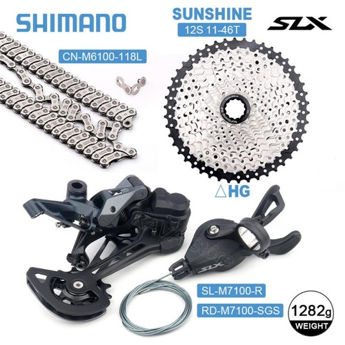 Shimano SLX M7100 MTB 12S Drivetrain Groupset Shifter Derailleur HG Cassette - Picture 5 of 7