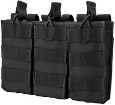 Tactical Molle Triple Magazine Pouch Nylon Open Top 5.56 .223 Rifle Mag Holder