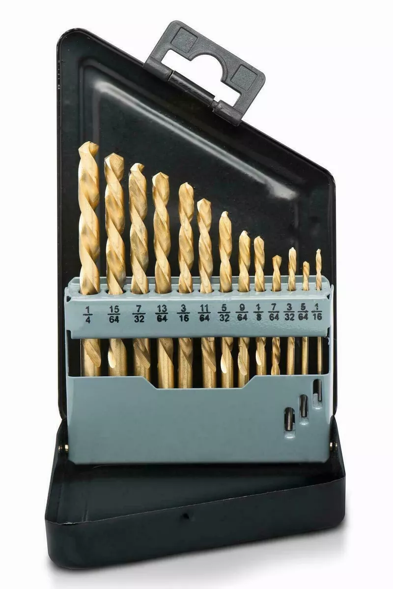 13 Pcs Left Hand Drill Bit Set Reverse HI Molybdenum Drill Bit SAE