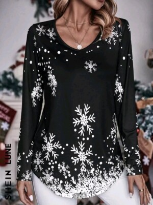 BNIP Long Sleeved Snowflake Xmas Top, Size 8