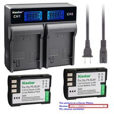 Kastar Battery LCD Rapid Charger for Olympus BLM-1 BLM1 Olympus EVOLT E-300 E300