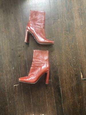 Flat Red Patent Chelsea Boots Waterproof Knee High Boots Wide Calf
