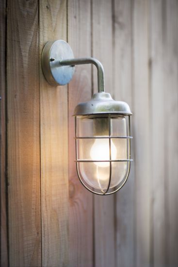 Stylish Garden Trading Outdoor Wall Light Harbour Modern St Ives Galvanised