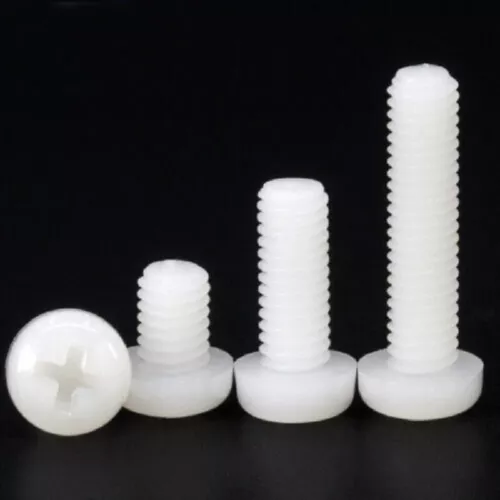 Weiße Nylon Rundkopf Phillips Schrauben M2 M2.5 M3 M4 Metrische Plastikschrauben