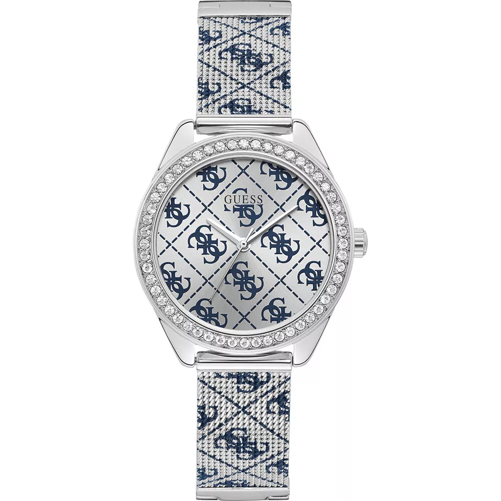 Montre GUESS Claudia W1279L1 Montre Acier Argent et Bleu Femme 36