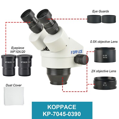 3.5X-90X Binocular StereoMicroscope Lens Contains 0.5X n 2X Auxiliary Objectives